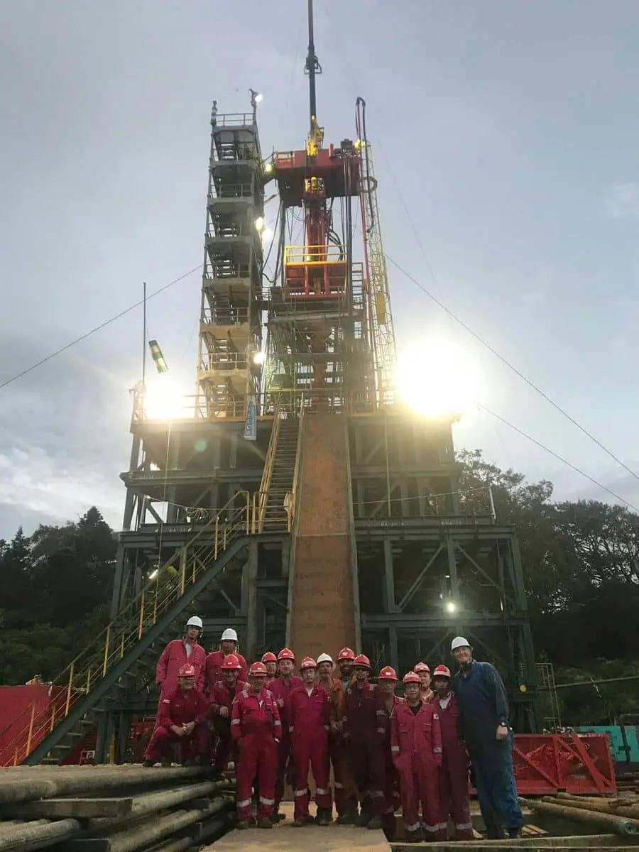 Justin on a geothermal steam well project in Japan