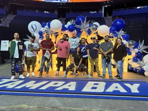 CDS Plumbing Services team at a Tampa Bay Lightning event